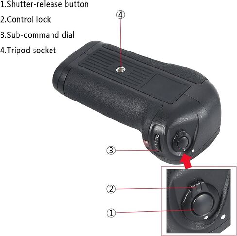 DSTE Replacement for Pro IR Remote MB-D12 Vertical Battery Grip + 2X EN-EL15 Compatible Nikon D800 D810 D800E D800S D810A SLR Digital Camera in Saudi Arabia