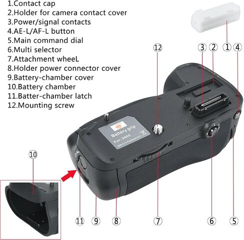 مقبض بطارية عمودي DSTE Pro MB-D14 + 2X EN-EL15 متوافق مع كاميرا Nikon D610 D600 SLR الرقمية in Saudi Arabia