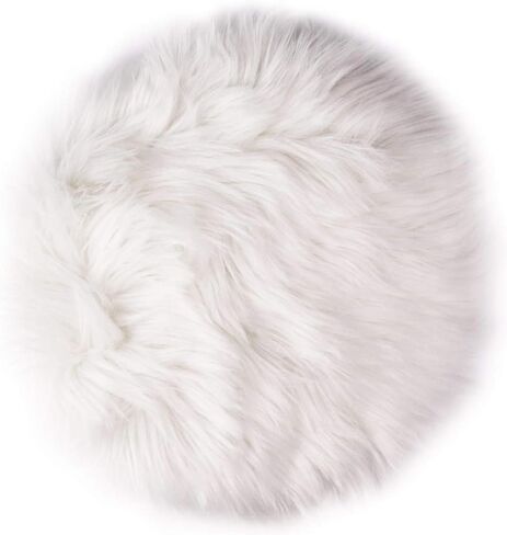12’’ Small Faux Fur Sheepskin Cushion Soft Plush Area Rug, White Photo Background for Small Product Desktop Photography, Jewelry, Watches, Cosmetics, Ornament, Nail Art, Display and Decor (Square) in Kuwait