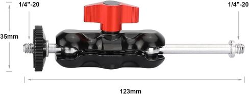 SZRIG Mini Ball Head Holder Support with Long Extended 1/4"-20 Thread Screw for Camera Acessories(Red) in Saudi Arabia