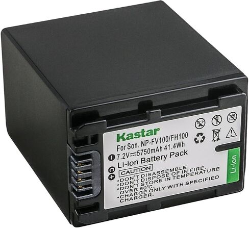 Kastar 2-Pack NP-FV100 Battery 7.2V 5750mAh Replacement for Sony HDR-CX230, HDR-CX250, HDR-CX260V, HDR-CX280, HDR-CX290, HDR-CX300, HDR-CX305, HDR-CX320, HDR-CX330, HDR-CX330E, HDR-CX350 Camcorder in Saudi Arabia