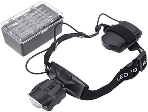 أدوات 9892C مصباح إضاءة LED مزدوج ورشة عمل رئيس التفتيش يرتدي المكبر أدوات إصلاح جوهرة القراءة النظارات المكبرة in Kuwait