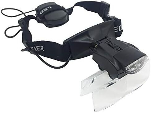 أدوات 9892C مصباح إضاءة LED مزدوج ورشة عمل رئيس التفتيش يرتدي المكبر أدوات إصلاح جوهرة القراءة النظارات المكبرة in Kuwait