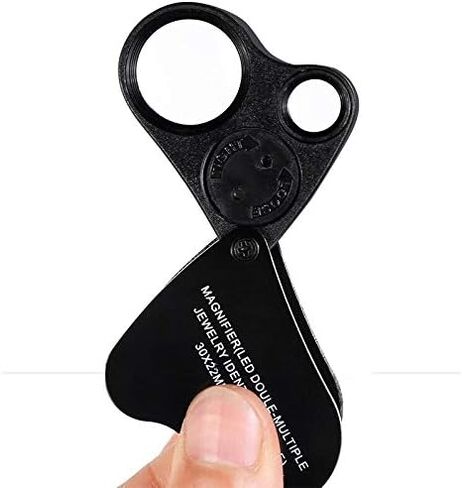 GUOSHUCHE Mini LED Magnifying Glass Magnifying Glass Handheld Magnifier for Jewelry Newspaper Book Reading High Definition Eye Loupe Glass Portable 30X 60X Clip Tool (Color : White) in Saudi Arabia