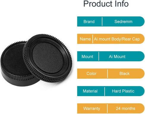 Camera Body Cap and Lens Rear Cap Cover Replacement Set for All Nikon DSLR Cameras D850 D810 D750 D7200 D610 D7100 D5300 D7000 D800 D5 D7500,2 Sets in Saudi Arabia