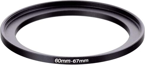 NinoLite Step-Up Ring for Camera Lens, Aluminum Alloy, 2.4 to 2.6 inches (60 to 67 mm), Black, Ring Frame Thickness: Approx. 0.2 inches (5 mm) in Saudi Arabia