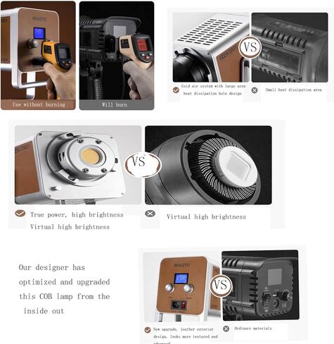 Yidoblo 350W LED Video Light with 2.4G/APP Remote Control, All Metal Bi Color COB Continuous Light with Bowens Mount12800Lux/1m 2800K-6500K CRI/TLCI97+ 8 Effects for Portrait Video Recording in Kuwait