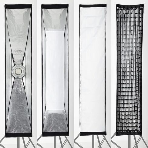 AMBITFUL 35x160cm 14"x63" Honeycomb Grid Rectangular Softbox for Photo Strobe Studio Flash Softbox Bowens Mount (2PCS) in Saudi Arabia