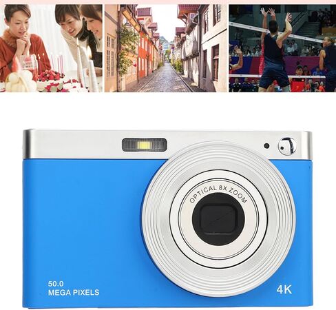 كاميرا رقمية، 50 ميجابكسل 4K 2.88 بوصة FHD 1080P كاميرا رقمية للأطفال، كاميرا فيديو للأطفال، تقريب رقمي 16X مدمج في ضوء التعبئة، كاميرا تسجيل فيديو صغيرة محمولة للسفر (وردي) in Kuwait