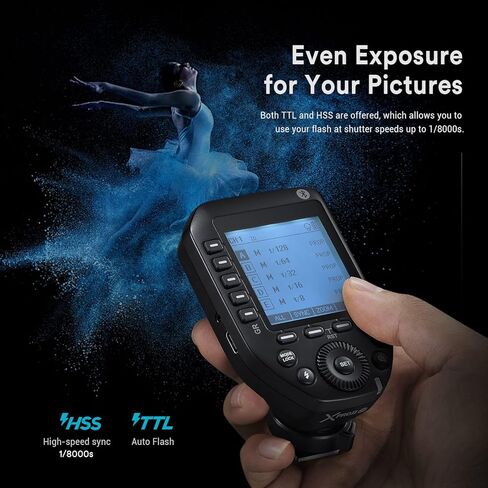 Godox XProII-F XProIIF TTL Wireless Flash Trigger for Fuji Cameras, 2.4G Wireless Flash Transmitter HSS 1/8000S, Bluetooth Connection, TCM Transform Function, New Hotshoe Locking, Large LCD Display in Saudi Arabia