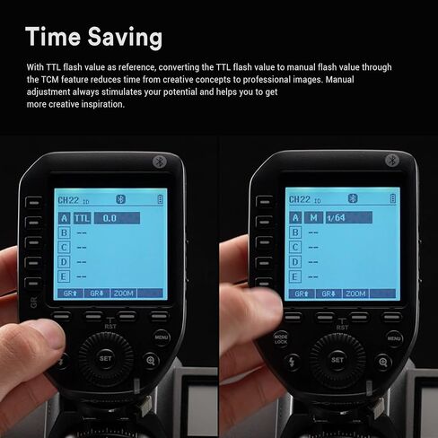Godox XProII-F XProIIF TTL Wireless Flash Trigger for Fuji Cameras, 2.4G Wireless Flash Transmitter HSS 1/8000S, Bluetooth Connection, TCM Transform Function, New Hotshoe Locking, Large LCD Display in Saudi Arabia