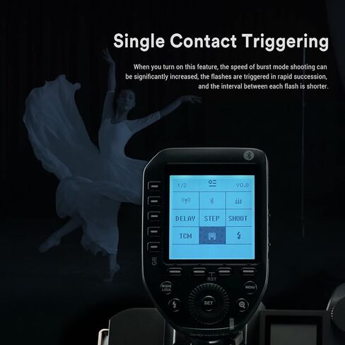 Godox XProII-F XProIIF TTL Wireless Flash Trigger for Fuji Cameras, 2.4G Wireless Flash Transmitter HSS 1/8000S, Bluetooth Connection, TCM Transform Function, New Hotshoe Locking, Large LCD Display in Saudi Arabia
