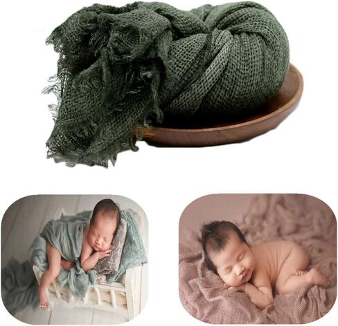 Luxury Baby Photography Props Blanket Newborn Photo Shoot Outfits Blanket Knitted Baby Photo Props Wrap Swaddle (Denim Blue) in Saudi Arabia