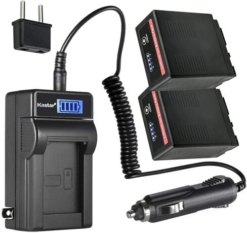 Kastar 2-Pack VW-VBG6 Pro Battery and LCD AC Charger Compatible with Panasonic AG-AC160AP, AG-HMC40, AG-HMC43, AG-HMC45A, AG-HMC70, AG-HMC70U, AG-HMC73MC, AG-HMC80, AG-HMC83MC, AG-HMC150, AG-HMC151E in Kuwait