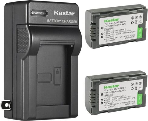Kastar 1-Pack Battery and AC Wall Charger Replacement for Panasonic PV-DV100, PV-DV100K, PV-DV101, PV-DV102, PV-DV103, PV-DV121, PV-DV151, PV-DV200, PV-DV200K, PV-DV201, PV-DV202, PV-DV203, PV-DV221 in Kuwait