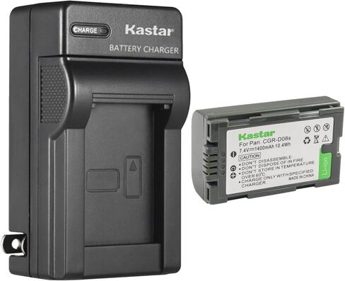 Kastar 2-Pack Battery and AC Wall Charger Replacement for Panasonic PV-DV100, PV-DV100K, PV-DV101, PV-DV102, PV-DV103, PV-DV121, PV-DV151, PV-DV200, PV-DV200K, PV-DV201, PV-DV202, PV-DV203, PV-DV221 in Saudi Arabia