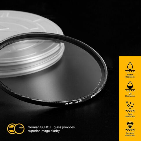 KODAK 37mm UV Filter | German Schott Glass Premium Ultraviolet Filter, Slim 18-Layer Polished Coating | Absorbs Atmospheric Haze Protects Lens & Improves Sharpness & Contrast, 99% Light Transmittance in Kuwait