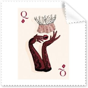 Playing Cards Diamond Q Pattern Cleaning Cloth Phone Screen Glasses Cleaner 5pcs in Kuwait