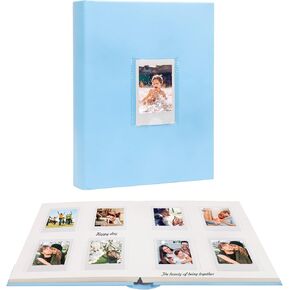 128 Pockets Photo Album with Writing Space, Front Window, For Polaroid Photo Albums 3 Inch Compatible with Fujifilm Instax Mini 12 11 9 8 7s 40 EVO, Polaroid 300, HP Sprocket, K-pop Photocards (Pink)