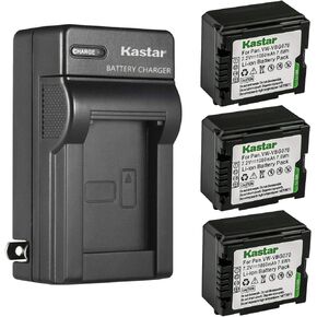 Kastar 2-Pack Battery and AC Wall Charger Replacement for Panasonic VW-VBG070, VW-VBG070A, VW-VBG070-K, VW-VBG070PPK, VW-VBG130, VW-VBG130-K, VW-VBG130PPK, VW-VBG260, VW-VBG260-K, VW-VBG260PPK in Kuwait