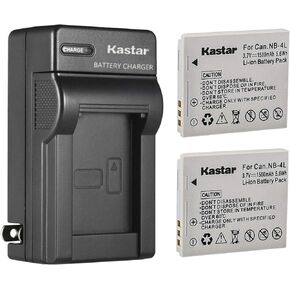 Kastar 2-Pack Battery and AC Wall Charger Replacement for Canon PowerShot SD430, PowerShot SD450, PowerShot SD600, PowerShot SD630, PowerShot SD750, PowerShot SD780 is, PowerShot SD940 is Camera in Kuwait