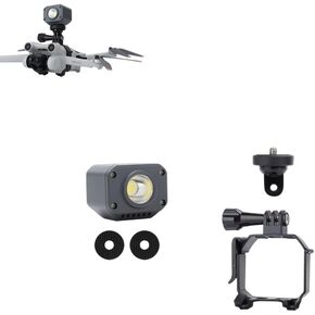 Xmipbs LED Headlight Drone Searchlight for DJI Mini 3 Pro, Night Fill Light with Mount Bracket for Go pro10/Go pro 9/Go pro 8/Ac Tion 2/in-sta 360 Search Light in Kuwait