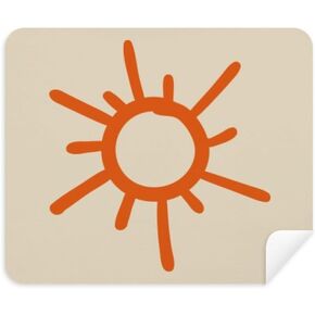 Hand Painting Orange Sun Sunshine Cleaning Cloth Screen Cleaner 2pcs Suede Fabric in Kuwait