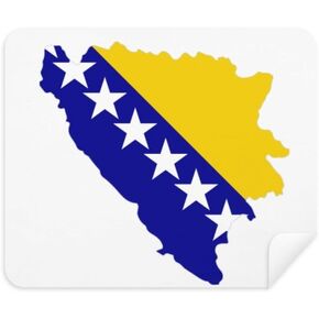 Bosnia and Herzegovina Map National Flag Cleaning Cloth Screen Cleaner 2pcs Suede Fabric in Kuwait