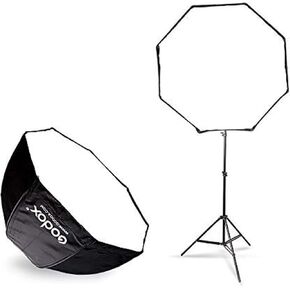 Godox Photo Studio 80cm 31.5in Portable Octagon Umbrella Softbox,190cm Light Stand with Hot Shoe Holder Bracket kit for Flash Speelidte in Saudi Arabia