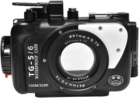 Sea frogs Compatible with Olympus TG-5/TG-6 Aluminium Underwater Camera Housing 328 Feet / 100 Metres Waterproof Housing Waterproof Quality IPX8 Black in Saudi Arabia