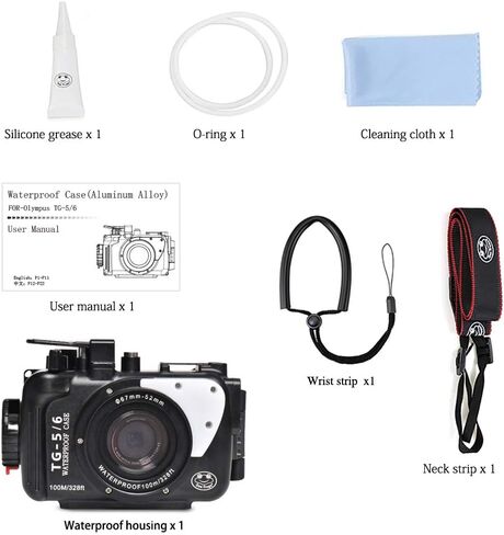 Sea frogs Compatible with Olympus TG-5/TG-6 Aluminium Underwater Camera Housing 328 Feet / 100 Metres Waterproof Housing Waterproof Quality IPX8 Black in Saudi Arabia