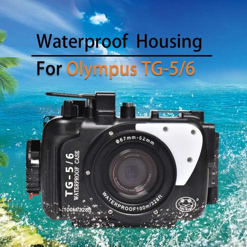 Sea frogs Compatible with Olympus TG-5/TG-6 Aluminium Underwater Camera Housing 328 Feet / 100 Metres Waterproof Housing Waterproof Quality IPX8 Black in Saudi Arabia