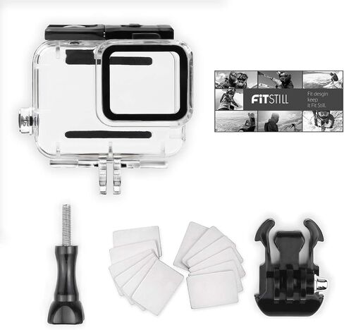 FitStill 148FT/45M Waterproof Housing Case Only for Go Pro Hero 7 White & Silver, Protective Underwater Dive Case Shell Bracket Mount for Go Pro Hero 7 White & Silver Action Camera Accessories in Saudi Arabia