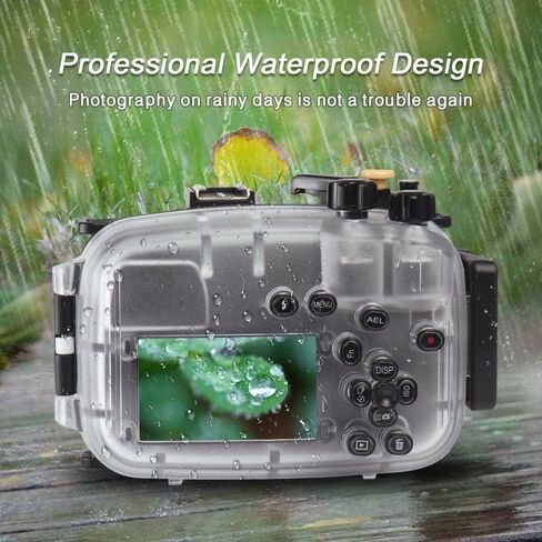 Meikon 40M/130FT Waterproof housing Underwater Diving Case for Sony A6400, Compatible 16-50mm Lens, Built-in Water Leakage Sensor, Ideal for Diving, Surfing, Swimming and Rafting Video in Saudi Arabia