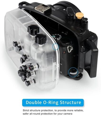 Meikon 40M/130FT Waterproof housing Underwater Diving Case for Sony A6400, Compatible 16-50mm Lens, Built-in Water Leakage Sensor, Ideal for Diving, Surfing, Swimming and Rafting Video in Saudi Arabia