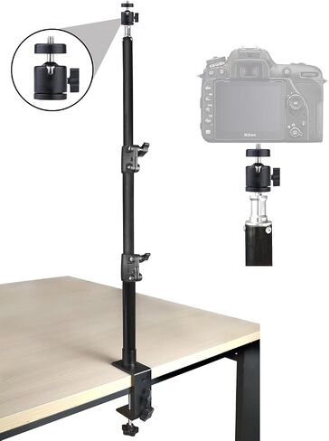 Desktop Stand - 12.0-19.5 inch Adjustable Camera Desk Mount with 360° Rotatable Ball Head & 1/4" Screw Tip - Upgraded Version in Saudi Arabia