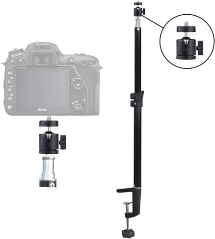 Desktop Stand - 12.0-19.5 inch Adjustable Camera Desk Mount with 360° Rotatable Ball Head & 1/4" Screw Tip - Upgraded Version in Saudi Arabia