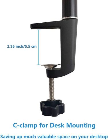 Desktop Stand - 12.0-19.5 inch Adjustable Camera Desk Mount with 360° Rotatable Ball Head & 1/4" Screw Tip - Upgraded Version in Saudi Arabia