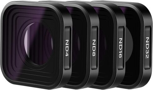 مجموعة مرشحات ND مكونة من 4 قطع من NEEWER متوافقة مع GoPro Hero 11 10 9، ND4/ND8/ND16/ND32 مرشحات عدسات محايدة متعددة الطبقات، زجاج بصري عالي الدقة/إطار ذهبي من الألومنيوم للطيران in Kuwait