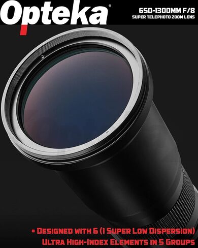 Opteka 650-1300mm (with 2X- 1300-2600mm) Telephoto Zoom Lens for Canon EF-Mount EOS 90D, 80D, 77D, 70D, 60D, 50D, 7D, 6D, 5D, 5DS, 1DS, T8, T8i, T7i, T7s, T7, T6s, T6i, T6, T5, SL3, SL2 DSLR Cameras in Kuwait