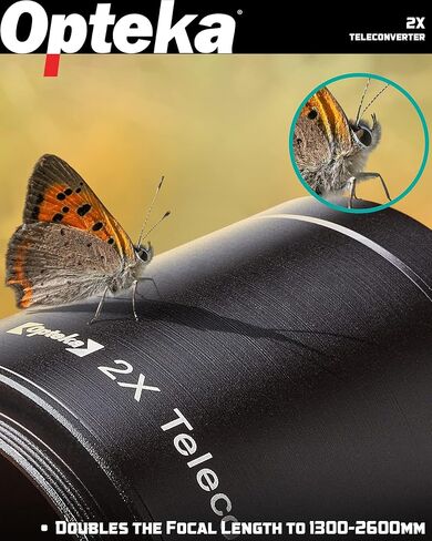 Opteka 650-1300mm (with 2X- 1300-2600mm) Telephoto Zoom Lens for Canon EF-Mount EOS 90D, 80D, 77D, 70D, 60D, 50D, 7D, 6D, 5D, 5DS, 1DS, T8, T8i, T7i, T7s, T7, T6s, T6i, T6, T5, SL3, SL2 DSLR Cameras in Kuwait