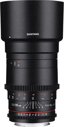 عدسة تليفوتو برايم SYDS135M-N VDSLR II 135 ملم f/2.2-22 لكاميرات نيكون اف ماونت الرقمية اس ال ار من ساميانغ in Saudi Arabia