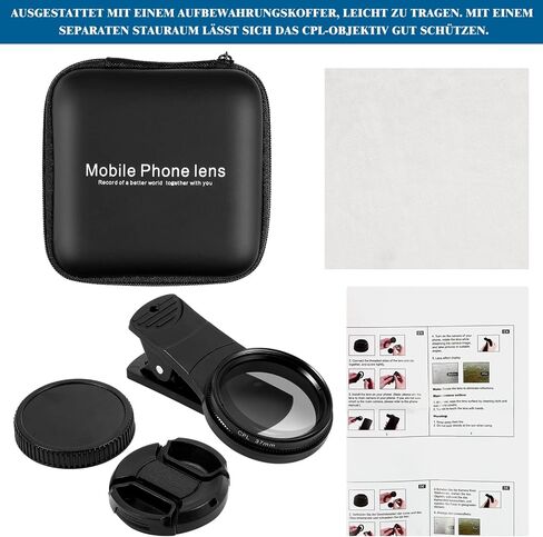 UKCOCO Phone Camera Lens- Professional Photography Lens for Smartphone Clip- On CPL Filter Lens, 37mm Polarizing Filter Circular Polarizer Compatible with, Android Smartphones in Saudi Arabia