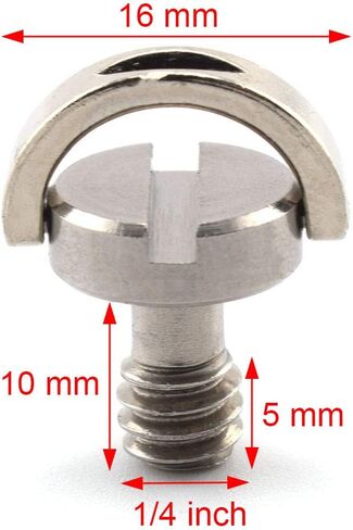 1/4"-20 D-Ring Camera Fixing Screw, SDTC Tech 2 Pack D Shaft Quick Release Plate Mounting Screws 10mm Length for Camera Tripod/Monopod (Stainless Steel) in Saudi Arabia
