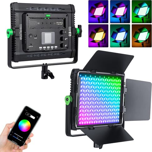 VILTROX 30W RGB LED لوحة إضاءة للتصوير الفوتوغرافي، ثنائية اللون متغيرة 2800K~6800K مع التحكم في التطبيق لتصوير الفيديو، CRI97+ TLCI97 لوحة إضاءة فيديو LED + Barndoor، بدون حامل إضاءة (weeylite WP35) in Kuwait