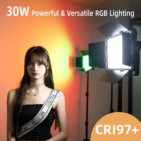 VILTROX 30W RGB LED لوحة إضاءة للتصوير الفوتوغرافي، ثنائية اللون متغيرة 2800K~6800K مع التحكم في التطبيق لتصوير الفيديو، CRI97+ TLCI97 لوحة إضاءة فيديو LED + Barndoor، بدون حامل إضاءة (weeylite WP35) in Kuwait