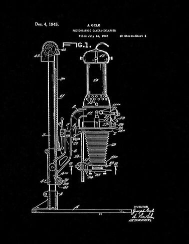 Photographic Camera-enlarger Patent Print Black Matte (5" x 7") M15421 in Kuwait