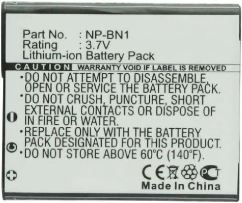 Synergy Digital Camera Battery, Compatible with Sony DSC-W530 Digital Camera, (li-ion, 3.7V, 1300 mAh) Ultra High Capacity, Replacement for Sony NP-BN1 Battery in Saudi Arabia