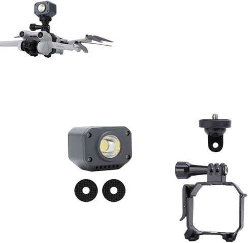 Xmipbs LED Headlight Drone Searchlight for DJI Mini 3 Pro, Night Fill Light with Mount Bracket for Go pro10/Go pro 9/Go pro 8/Ac Tion 2/in-sta 360 Search Light in Saudi Arabia