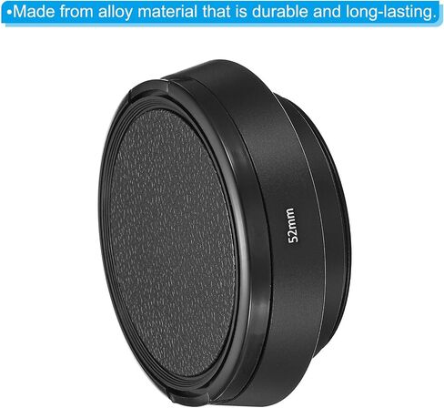 PATIKIL 52mm Lens Hood, Standard Vented Matte Surface Anti-Reflective Inside Hood with Cap and Cleaning Cloth for Camera Lens, Black in Saudi Arabia